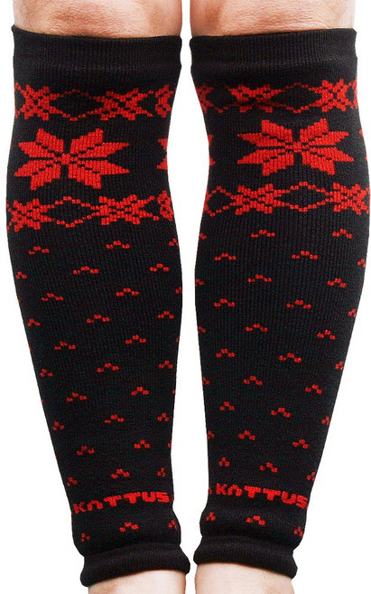 KATTUS 방한발토시 눈꽃 발토시 팔토시 겸용 발열토시 국산제품, 레드/블랙