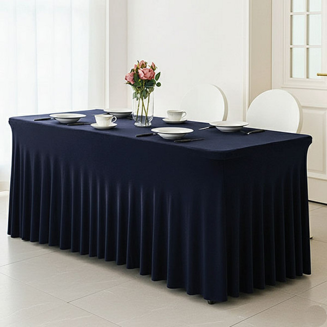 파티홀릭 생일 돌잔치 백일상 칠순잔치 파티용 기업박람회 무지 행사 테이블보, 가로245cm, 네이비, 1개