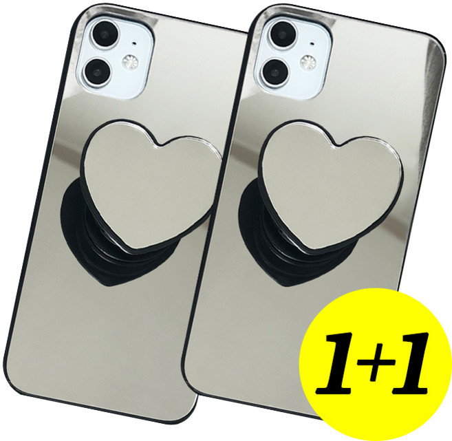 HS&D (1+1) 아이폰 갤럭시 하트스마트톡 올미러 케이스