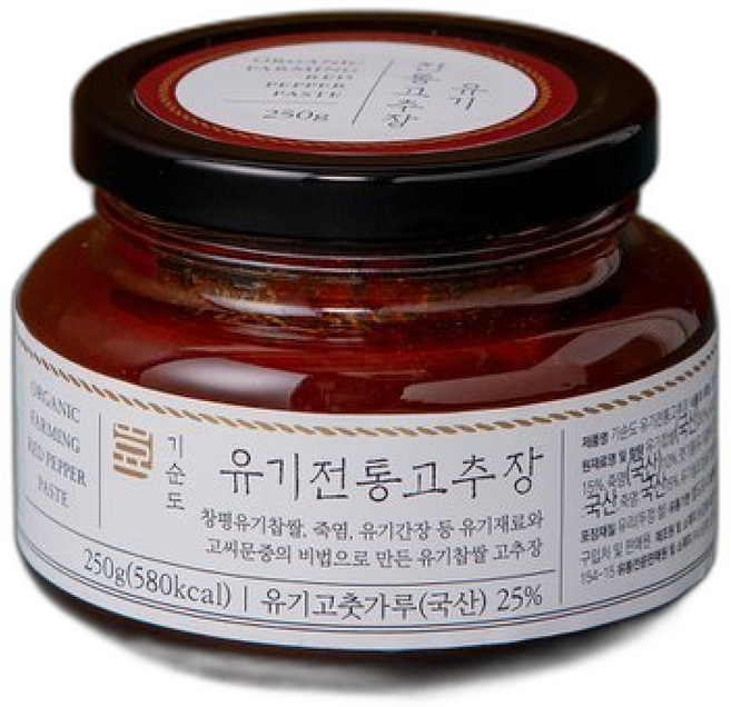 (발효:곳간)(대전신세계)기순도 유기 전통 고추장, 1개, 250g