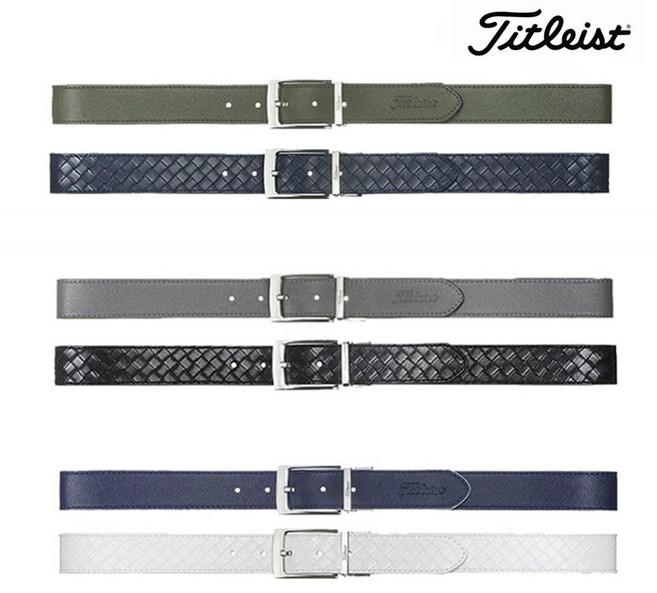 타이틀리스트 남성 골프 리버시블 양면 벨트 허리띠 TAABT241, 네이비X올리브, 1개