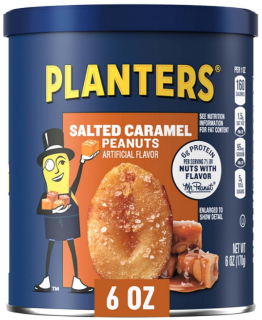 (미국직배) 플랜터스 쏠티드 캬라멜 땅콩 170g 8개 PLANTERS Salted Caramel Peanuts Sweet and Salty Snacks Plant-based
