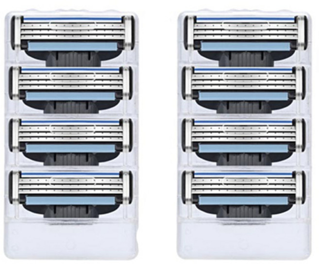질레트 3중날 마하3 호환용 면도날 터보 면도날 2팩(8개입), 4개입, 2개
