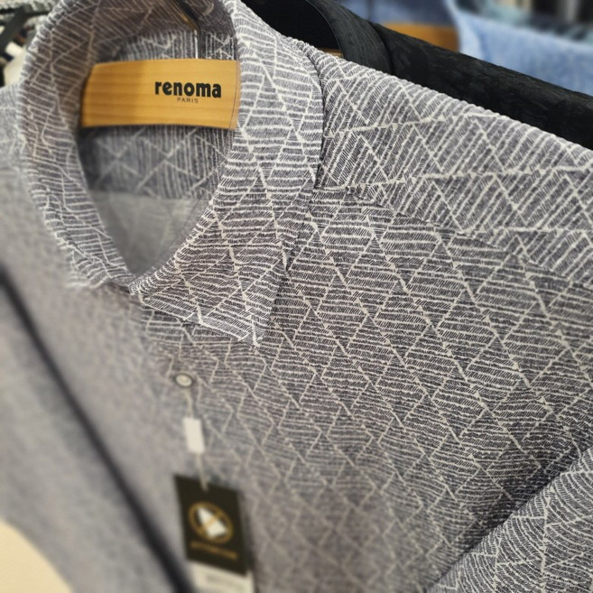 NC 불광점 레노마 #S/S신상 # 고퀄리티 폴리 100 빗살 다이아 서커 프린트 여름용 긴팔셔츠 RMLSGP-057-NY-555