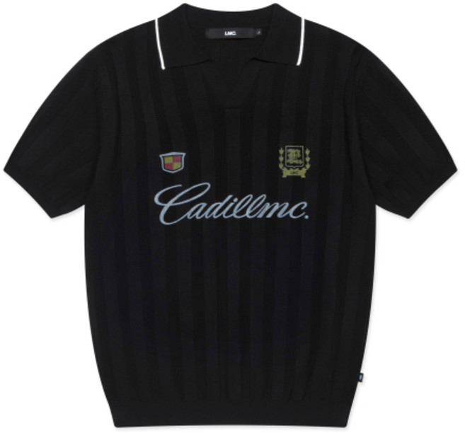 엘엠씨 LMC MESH KNIT POLO SHIRT black 0LM45SKN501BLK