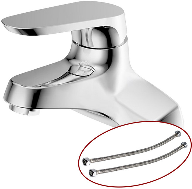 대림바스 투홀 세면기 수전 DL-YL6A11 + 세면대고압호스40cm(2개), 1개