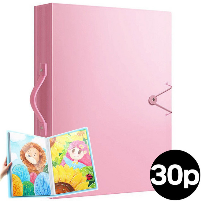 딜메이트 A3 8절지 그림 보관 파일 케이스 포스터 보관함, PINK