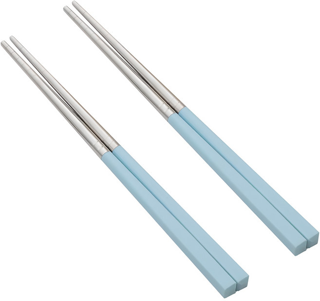 라온누리 픽미 컬러 베이직 아동젓가락, 스카이블루, 단품, 2개