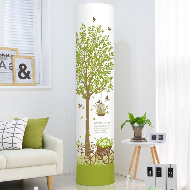 다샵 프리미엄 DTP 스판 에어컨 커버 원형, 스탠트 초록향기