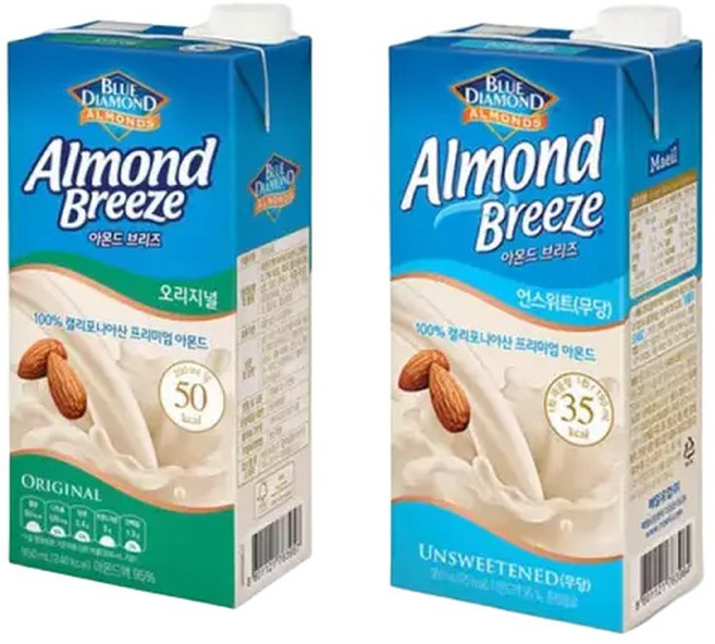 매일유업 아몬드브리즈 950ml 오리지널1팩+언스위트1팩 무배, 2개