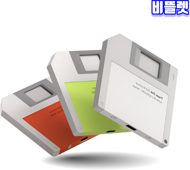비뜰렛 플로피디스크 SSD외장하드케이스 C타입 10Gbps 맥세이프 DIY 조립형 2TB, 1개, 네온오렌지
