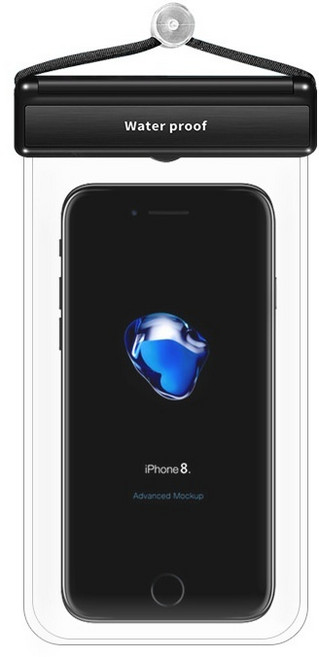 클로버 테크 물놀이 방수 수중터치 휴대폰 케이스, 1개, 투명