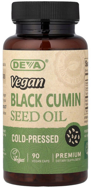 Deva 비건 블랙 큐민 씨드 오일 90 비건캡슐, 1개, 90정