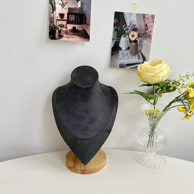 목걸이마네킹 원목 목걸이거치대 목상, 다크그레이 중, 1개