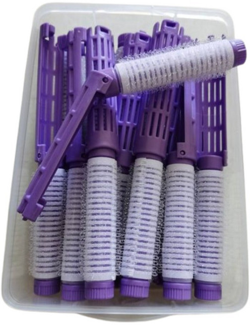 마이채채 원터치 셀프 파마 헤어롤 롯드 세트, 20개, 퍼플