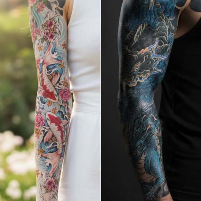 (3+1)AC패션 어깨 팔 대형 문신 스티커 방수 타투 스티커 이레즈미, 1개, AC021