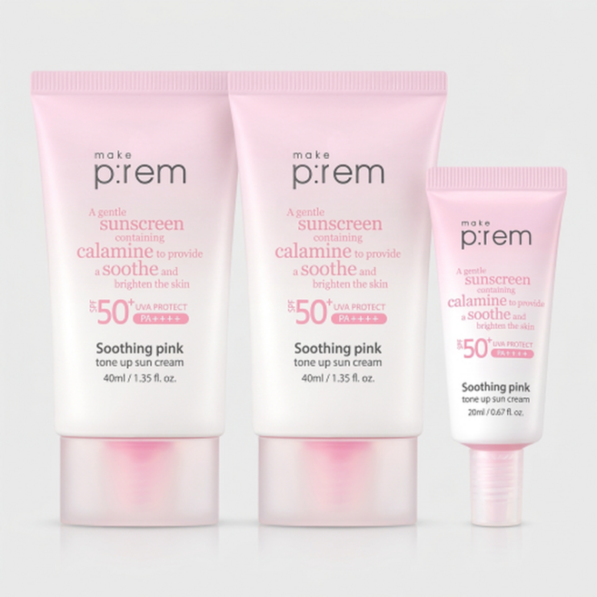 메이크프렘 수딩 핑크 톤업 선크림 40ml+40ml_40ml+40ml+20ml, 100ml