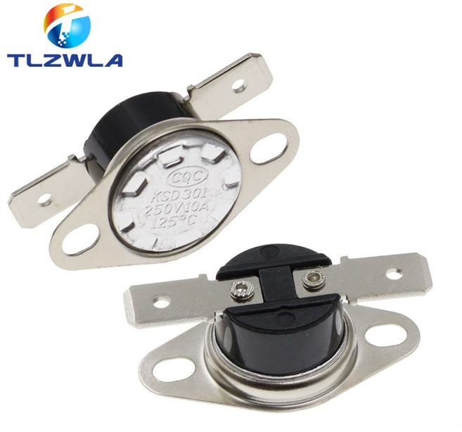1PCS 평상시 열림 301 10A 250V 0 160 학위 닫힘 베이클라이트 온도 스위치 조절기 센서 50 60 65, Normally Open, 100 degr