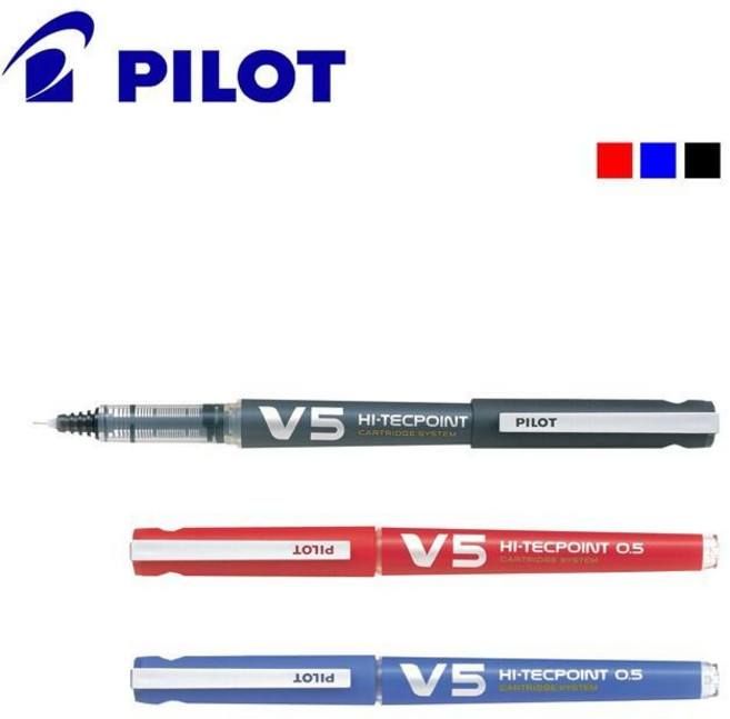 PILOT 百樂 BXC-V5-BGD 卡式鋼珠筆 (0.5mm) - 流暢書寫 色彩鮮明, 藍, 1個