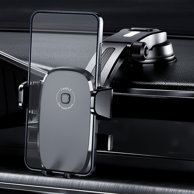 카플 차량용 스마트 원터치 흡착형 대쉬보드 핸드폰 거치대, 1개, 블랙
