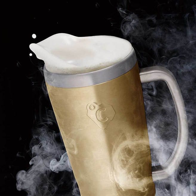 [본사직영] 도시샤 온도존 프리징 텀블러 살얼음 맥주컵 420ml, 골드