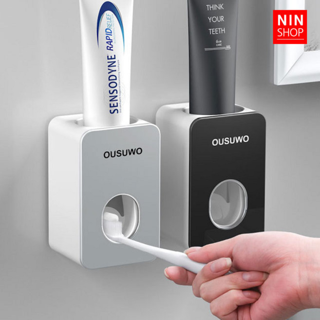 상세페이지참조 클린 치약 디스펜서 짜개 욕실 용품 행거, 블랙, 1개