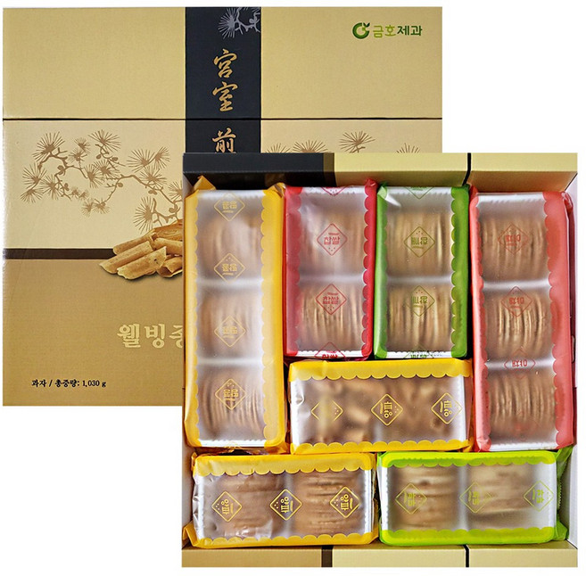 웰빙종합전병 선물세트 (2) 1 030 g 두부과자 명절선물, 전병 6종, 1세트, 1.03kg