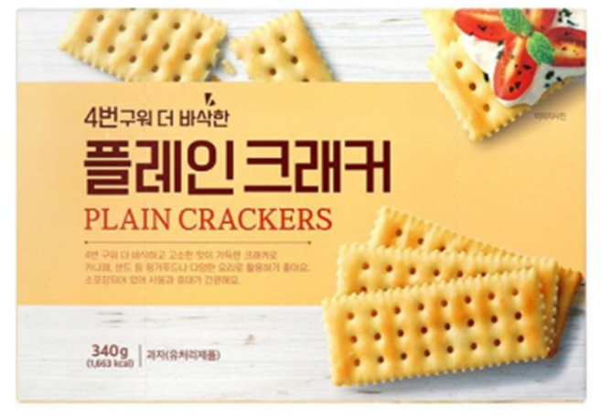4번 구워 더 바삭한 플레인크래커, 3개, 340g