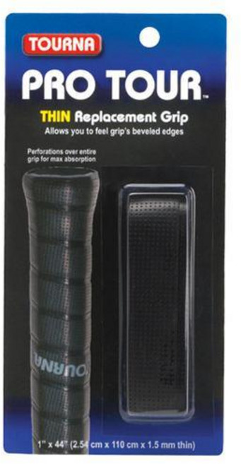 투나 테니스 얇은 원그립 프로 투어 그립 라켓, 블랙, 1개