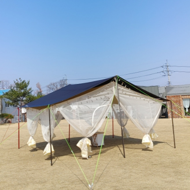 인디캠핑 타프모기장 메쉬스크린 타프스크린 밀리터리캠핑, 아이보리