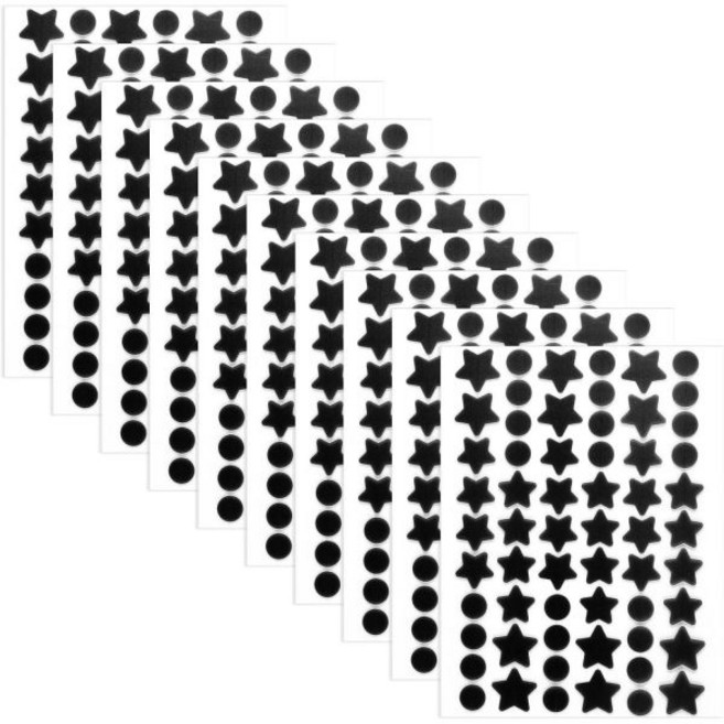 Gosknor 600개 검은색 여드름 패치 240개 둥근 얼굴 커버 작은 별 120개 큰 패드 점 스티커 메이크업 파티용, Gosknor 600개 검은색 여드름 패치 240개 둥