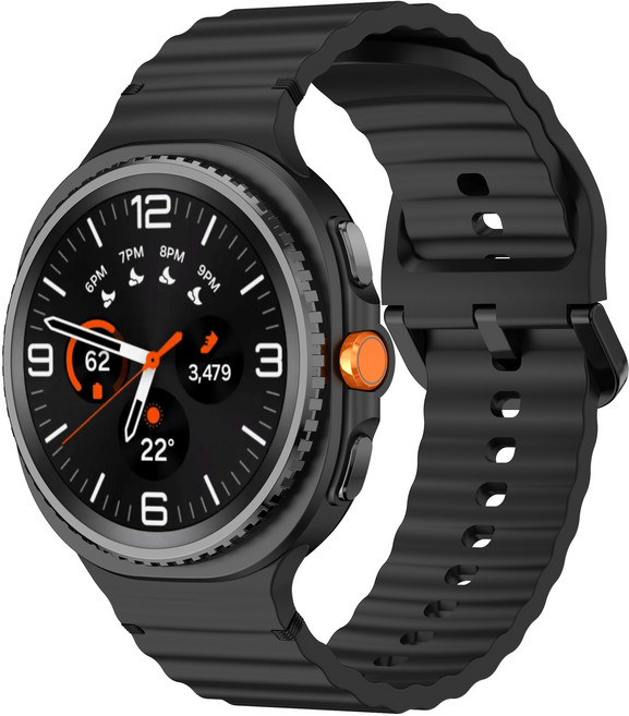 갤럭시워치 8 호환 실리콘 스포츠 밴드 컬러풀한, 블랙