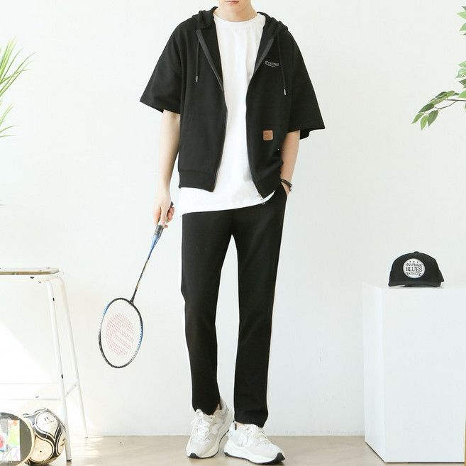 블루포스 쥬럿티 반팔 후드집업 트레이닝 세트 오버핏 츄리닝 [국내생산]