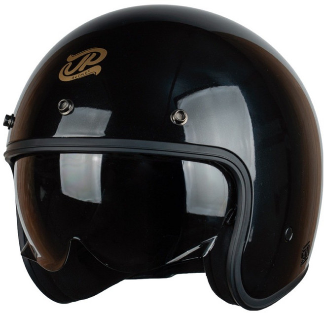 제이피엑스 시그니처 OP 오픈페이스 바이크 클래식 패션 오토바이 모자챙 헬멧, 유광블랙