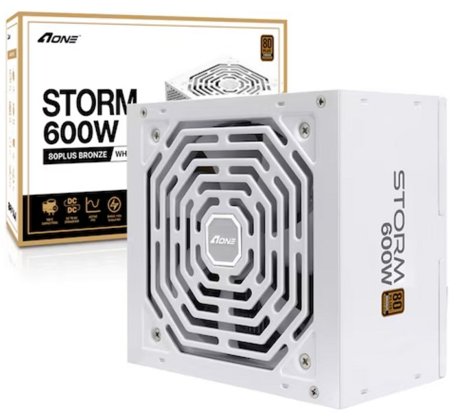 에이원 에이원 STORM 600W 80PLUS 브론즈 화이트 정격 풀박스 3년AS, 선택없음