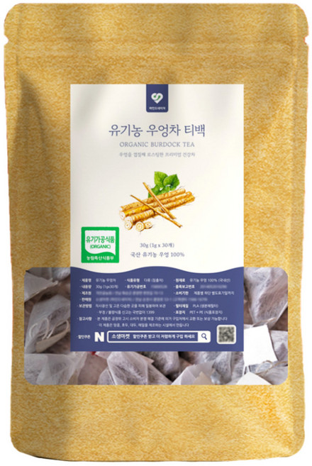 국산 유기농 볶은 우엉차 티백 건우엉 볶음 차 1g 30개입, 1개