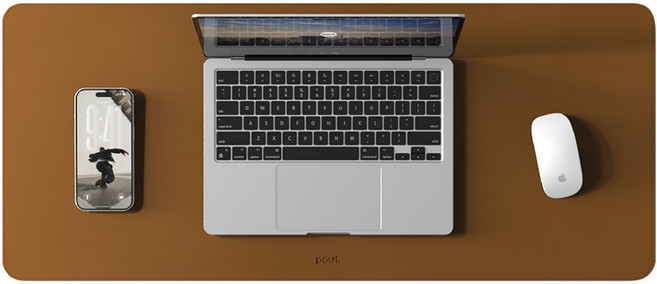 파우트 가죽 데스크 매트 논슬립 키보드 마우스 장패드, 1개, 카라멜 탄