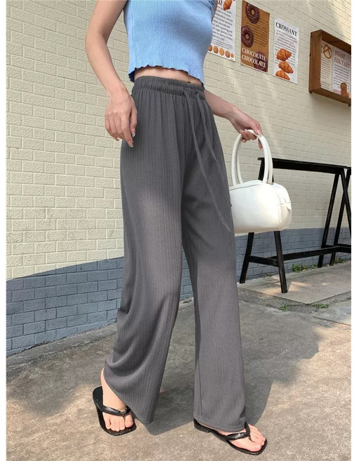 Cavensi 高腰顯瘦涼感闊腿褲 寬鬆休閒版型 S-4XL多尺寸 多色可選