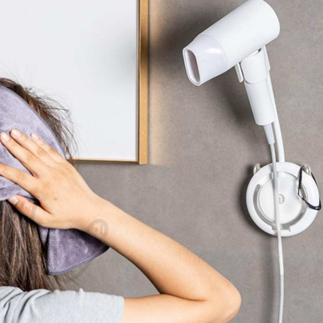 늘윗트 핸즈프리 드라이기 거치대 화장실드라이기거치대, 블랙, 1개