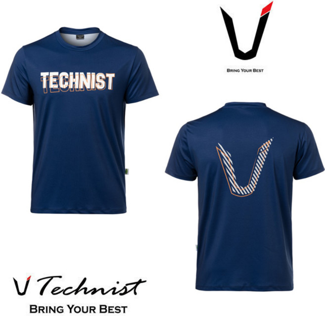 테크니스트 티셔츠 배드민턴 상의 반팔티 기획 네이비 22TT-82A23 남성 여성 남녀공용 커플 배드민턴복