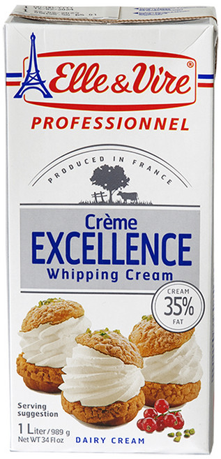 [성진] 엘르앤비르 엑셀런스 휘핑크림 1000g 무가당 동물성생크림 (아이스박스 포장상품), 1L, 10개