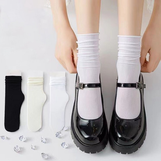 다이나토리 여성 사계절 베이직 골지 중목 양말 6켤레