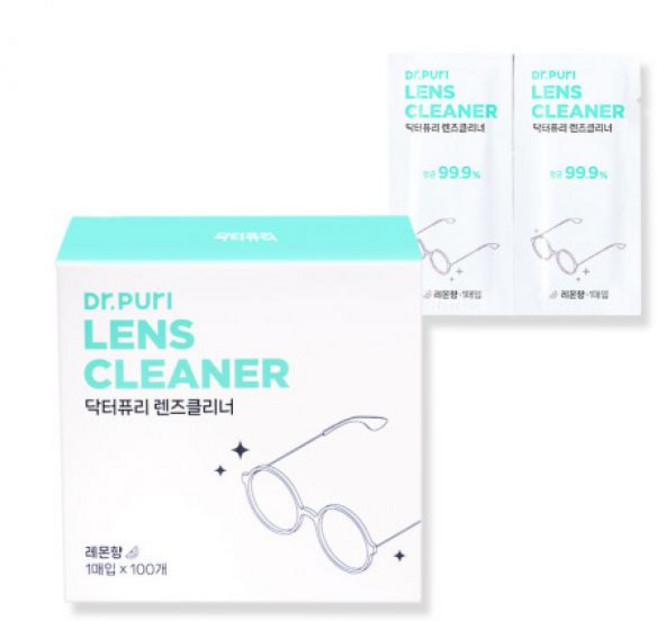 닥터퓨리 렌즈클리너 항균 티슈 100매 레몬향 휴대폰액정클리너 안경닦이 - 1개, 100매입