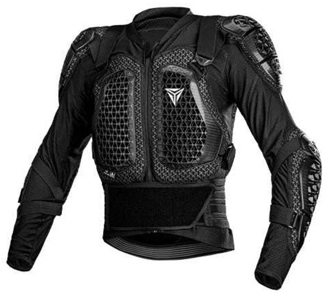 오토바이 상체 풀바디 프로텍터 CE 하드쉘 바이크 보호대 자켓 사계절용, 1개, 블랙