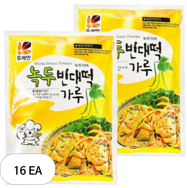 뚜레반 녹두빈대떡가루, 400g, 16개