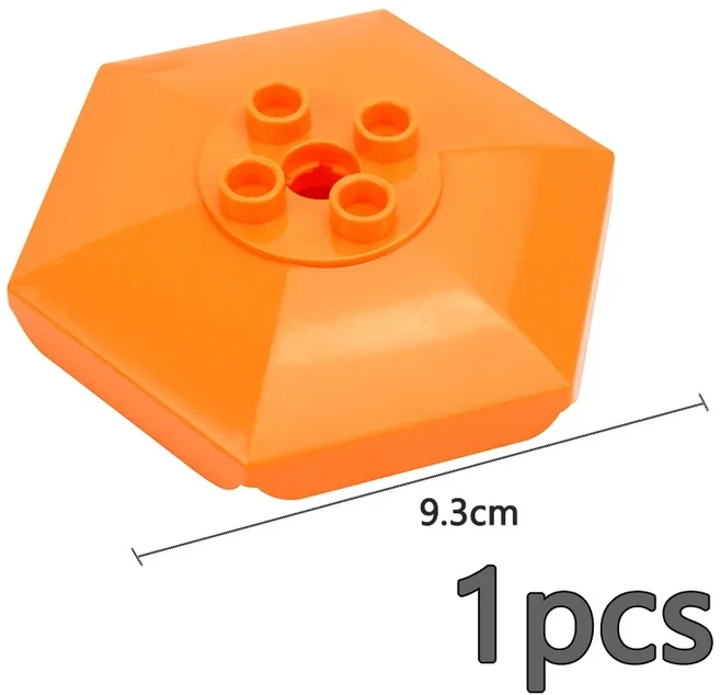 쿠쿠스토어 Duplos 대형 빌딩 블록 놀이터 부품 풍선 슬라이드 계단 스핀 호환 벽돌 창의적인 장난감, 10 트랜스 레드
