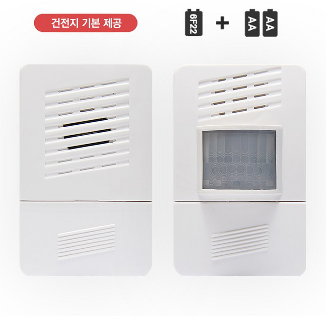 케이블마트 국산 적외선 동작감지벨 무선 센서벨 손님 방문 이동 감지벨 움직임 감지 복도 알람 도어벨 현관벨, SN-DO06 세트, 1개