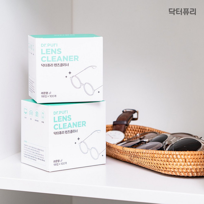 닥터퓨리 렌즈클리너 일회용 티슈, 화이트, 7개, 100매