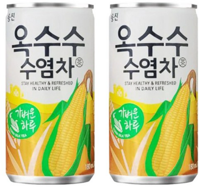 웅진 옥수수 수염차 캔음료 물대신차 옥수수차 음료, 180ml, 10개