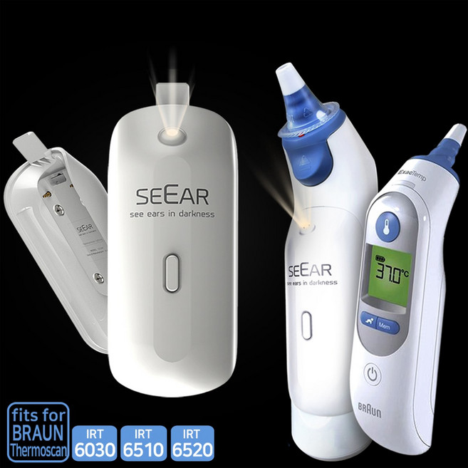 씨어커버 공식본사몰 브라운체온계전용 LED 라이트커버 ver 3.0 자동꺼짐기능 추가 체온계 미포함 브라운 필터캡, 1개